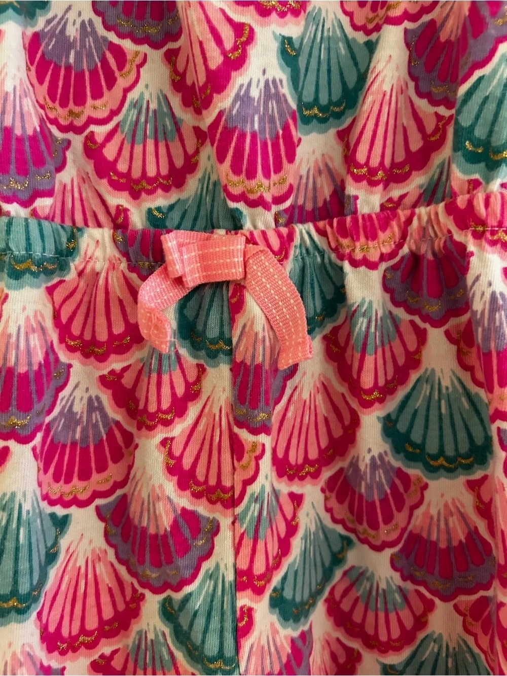 TOMMY BAHAMA Girls Pink/Teal Shell-Print One-Piece Romper
